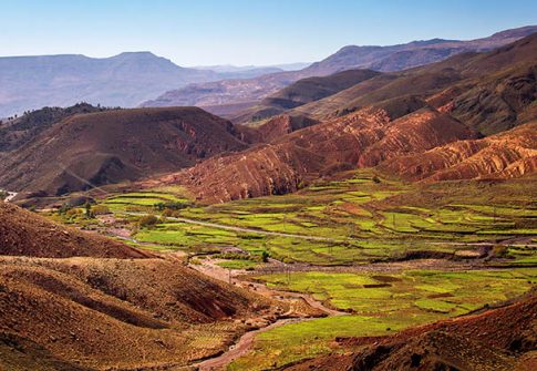 Colourful landscape of Atlas Mountains in Morocco.